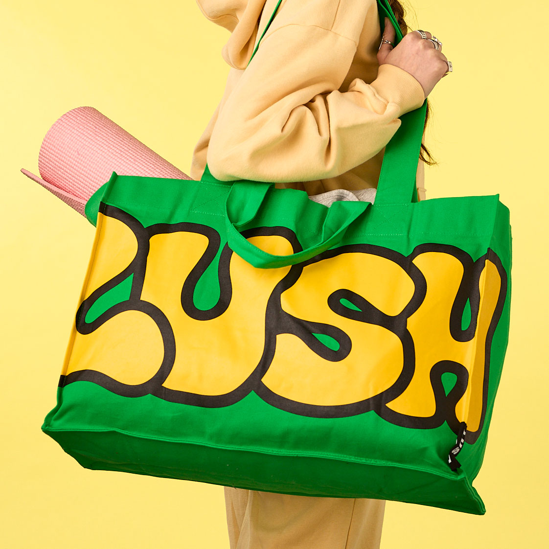 Retro Bubble Lush Big Bag - Green/Yellow